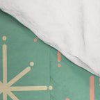 Starbursts Mid Century Modern Retro Pattern in Blush Pink, Cream, and Mint Teal Comforter Gallery Image 4