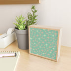Starbursts Mid Century Modern Retro Pattern in Blush Pink, Cream, and Mint Teal Mini Art Print Gallery Image 2