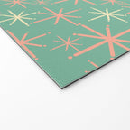 Starbursts Mid Century Modern Retro Pattern in Blush Pink, Cream, and Mint Teal Welcome Mat Gallery Image 2