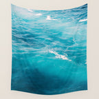 Mediterranean Sea - Blue Waves - Ocean Water - Nature Photography Wall Tapestry Gallery Image 4
