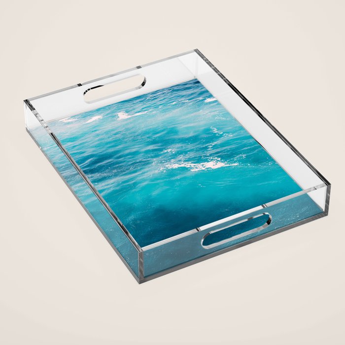Mediterranean Sea - Blue Waves - Ocean Water - Nature Photography Acrylic Tray Gallery Image 1