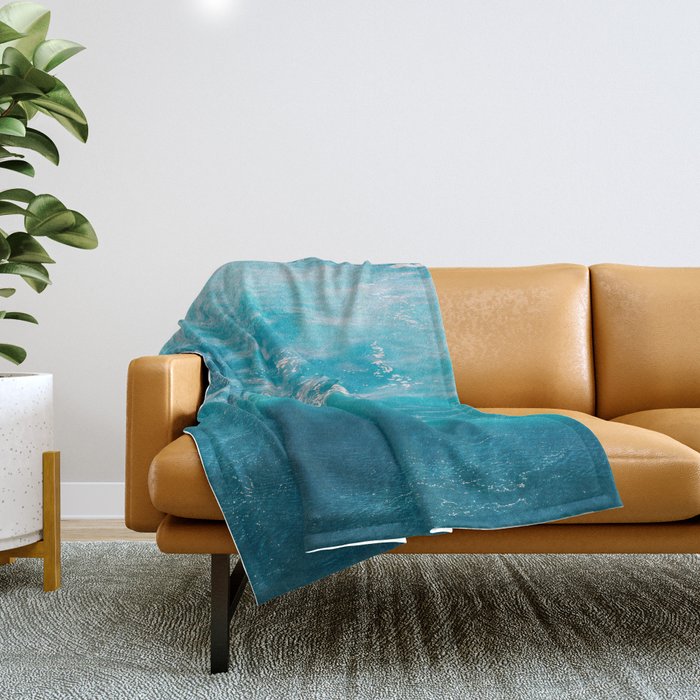 Mediterranean Sea - Blue Waves - Ocean Water - Nature Photography Throw Blanket