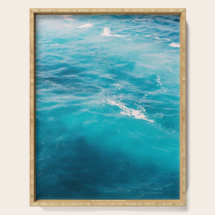 Mediterranean Sea - Blue Waves - Ocean Water - Nature Photography Serving Tray