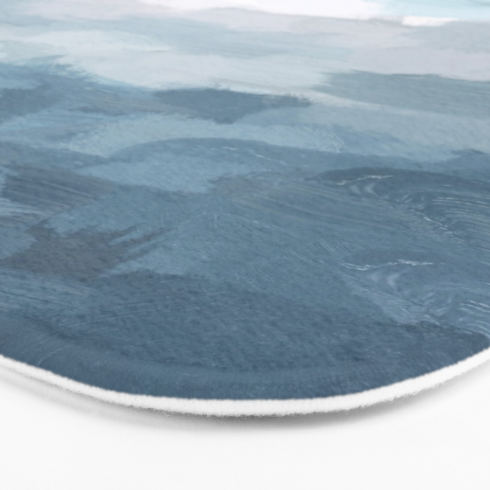 Nightfall Sailing - Indigo Navy Sky Blue Gray White Ocean Horizon Abstract Sea Rainy Cloudy Stormy Bath Mat Gallery Image 3