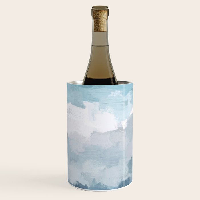 Nightfall Sailing - Indigo Navy Sky Blue Gray White Ocean Horizon Abstract Sea Rainy Cloudy Stormy Wine Chiller Gallery Image 1