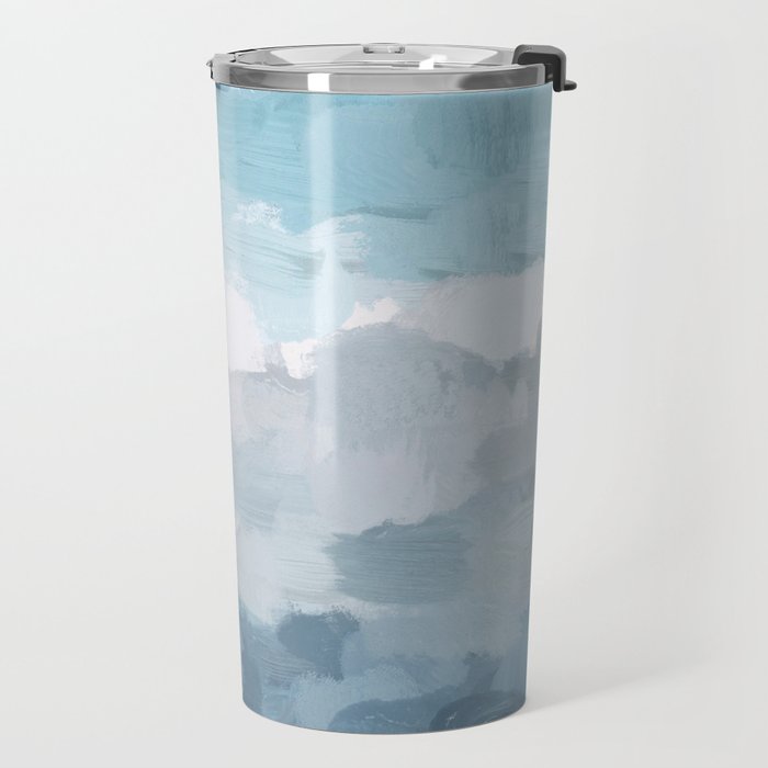 Nightfall Sailing - Indigo Navy Sky Blue Gray White Ocean Horizon Abstract Sea Rainy Cloudy Stormy Travel Mug Gallery Image 2