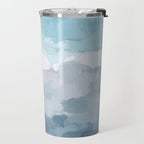 Nightfall Sailing - Indigo Navy Sky Blue Gray White Ocean Horizon Abstract Sea Rainy Cloudy Stormy Travel Mug Gallery Image 2