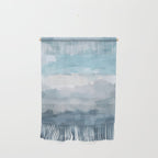 Nightfall Sailing - Indigo Navy Sky Blue Gray White Ocean Horizon Abstract Sea Rainy Cloudy Stormy Wall Hanging Gallery Image 1