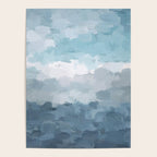 Nightfall Sailing - Indigo Navy Sky Blue Gray White Ocean Horizon Abstract Sea Rainy Cloudy Stormy Poster Gallery Image 4