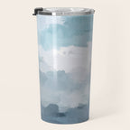 Nightfall Sailing - Indigo Navy Sky Blue Gray White Ocean Horizon Abstract Sea Rainy Cloudy Stormy Travel Mug Gallery Image 3