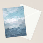 Nightfall Sailing - Indigo Navy Sky Blue Gray White Ocean Horizon Abstract Sea Rainy Cloudy Stormy Stationery Card Gallery Image 2