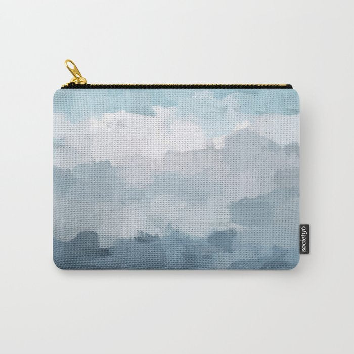 Nightfall Sailing - Indigo Navy Sky Blue Gray White Ocean Horizon Abstract Sea Rainy Cloudy Stormy Carry All Pouch Gallery Image 1