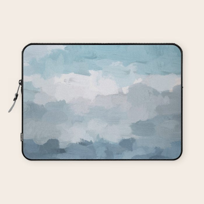 Nightfall Sailing - Indigo Navy Sky Blue Gray White Ocean Horizon Abstract Sea Rainy Cloudy Stormy Laptop Sleeve Gallery Image 1