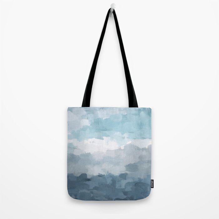 Nightfall Sailing - Indigo Navy Sky Blue Gray White Ocean Horizon Abstract Sea Rainy Cloudy Stormy Tote Bag Gallery Image 2