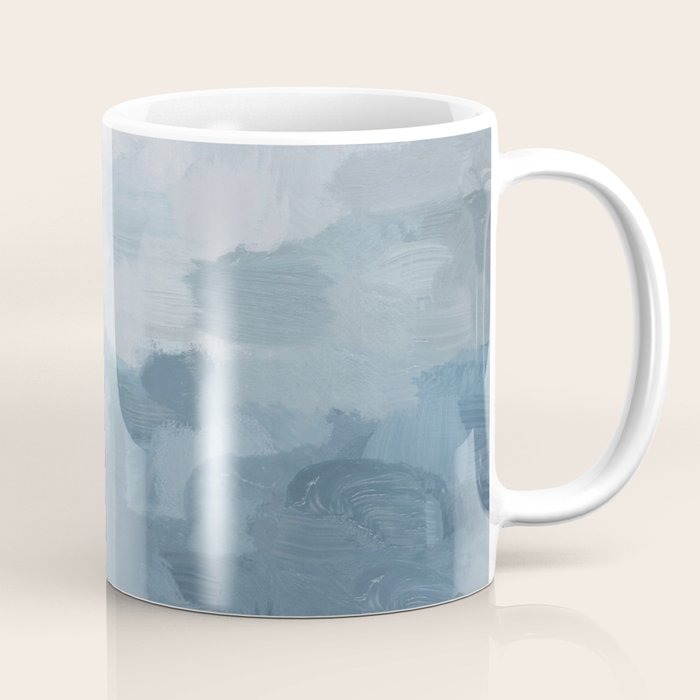 Nightfall Sailing - Indigo Navy Sky Blue Gray White Ocean Horizon Abstract Sea Rainy Cloudy Stormy Coffee Mug Gallery Image 1