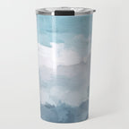 Nightfall Sailing - Indigo Navy Sky Blue Gray White Ocean Horizon Abstract Sea Rainy Cloudy Stormy Travel Mug Gallery Image 1