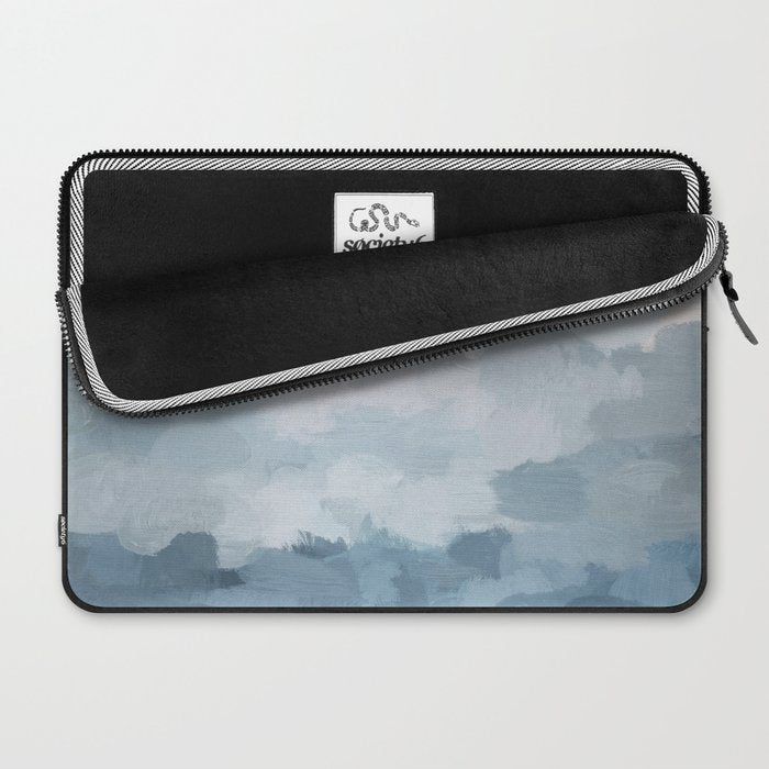 Nightfall Sailing - Indigo Navy Sky Blue Gray White Ocean Horizon Abstract Sea Rainy Cloudy Stormy Laptop Sleeve Gallery Image 2