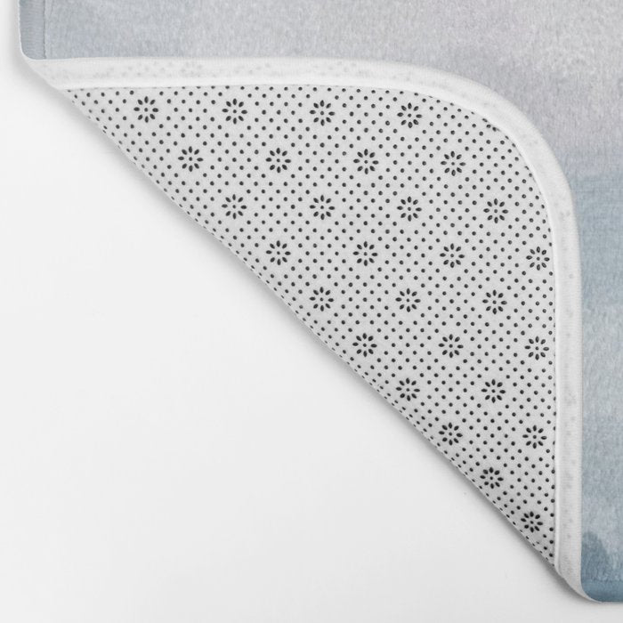 Nightfall Sailing - Indigo Navy Sky Blue Gray White Ocean Horizon Abstract Sea Rainy Cloudy Stormy Bath Mat Gallery Image 2