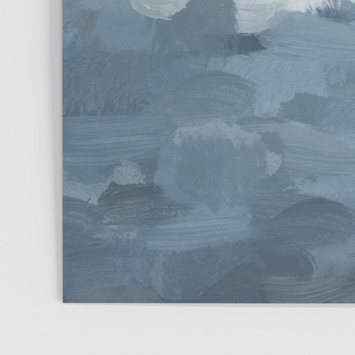 Nightfall Sailing - Indigo Navy Sky Blue Gray White Ocean Horizon Abstract Sea Rainy Cloudy Stormy Poster Gallery Image 3