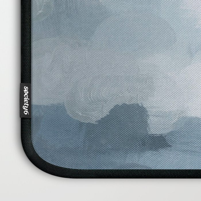 Nightfall Sailing - Indigo Navy Sky Blue Gray White Ocean Horizon Abstract Sea Rainy Cloudy Stormy Laptop Sleeve Gallery Image 3