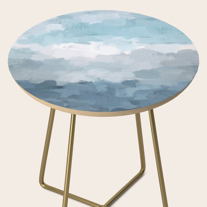 Nightfall Sailing - Indigo Navy Sky Blue Gray White Ocean Horizon Abstract Sea Rainy Cloudy Stormy Side Table Gallery Image 2