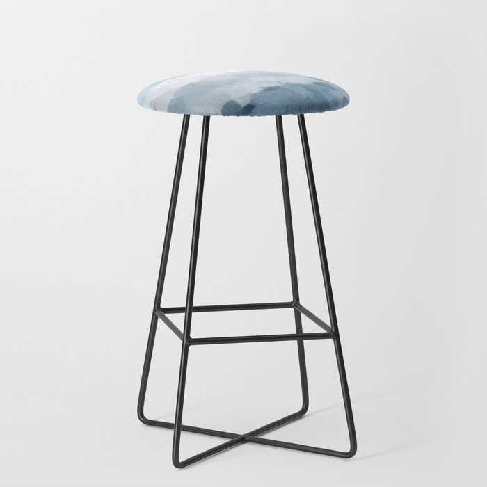 Nightfall Sailing - Indigo Navy Sky Blue Gray White Ocean Horizon Abstract Sea Rainy Cloudy Stormy Stool Gallery Image 1