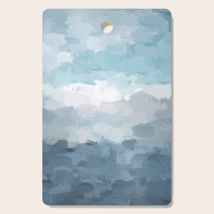 Nightfall Sailing - Indigo Navy Sky Blue Gray White Ocean Horizon Abstract Sea Rainy Cloudy Stormy Cutting Board Gallery Image 1