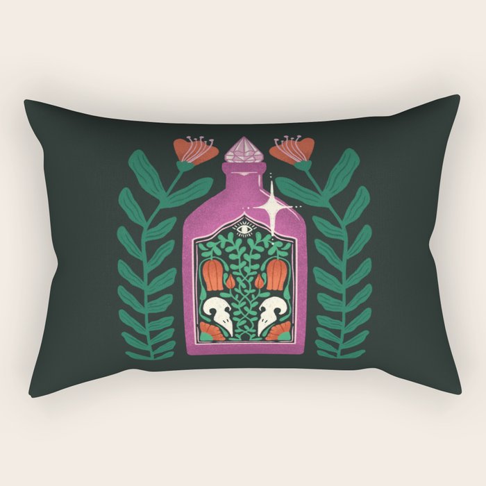 Purple Crystal Potion Rectangular Pillow Gallery Image 2