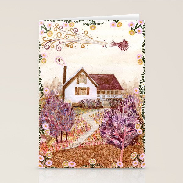 The Old Country Farm in Rustic Brown - Farm House Decor Stationery Card Gallery Image 1