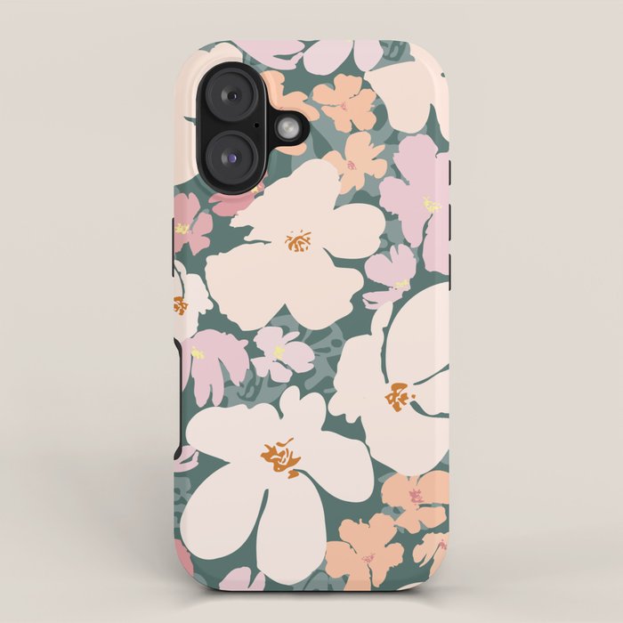 Peach and pink floral field pattern iPhone Case Gallery Image 1