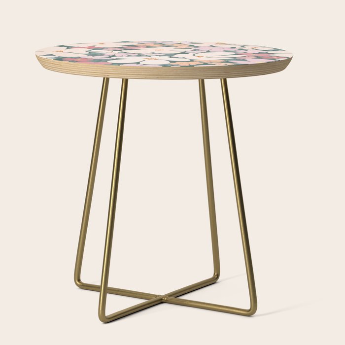 Peach and pink floral field pattern Side Table Gallery Image 1