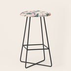 Peach and pink floral field pattern Stool Gallery Image 1