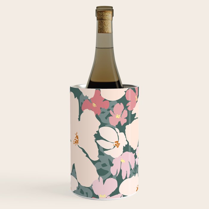 Peach and pink floral field pattern Wine Chiller Gallery Image 2