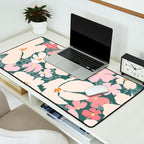 Peach and pink floral field pattern Desk Mat Gallery Image 2