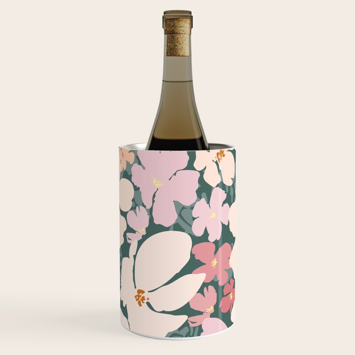 Peach and pink floral field pattern Wine Chiller Gallery Image 3
