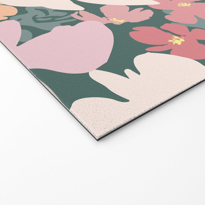 Peach and pink floral field pattern Welcome Mat Gallery Image 2