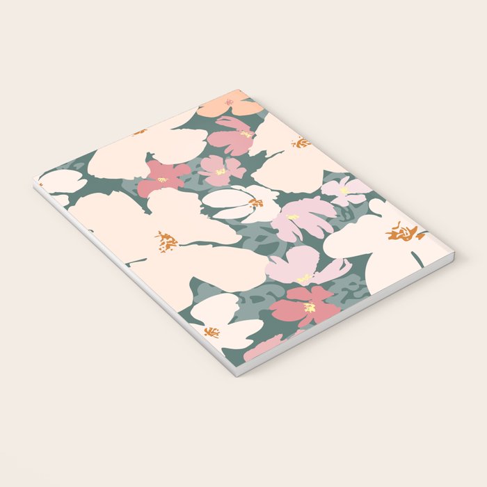 Peach and pink floral field pattern Notebook Gallery Image 3
