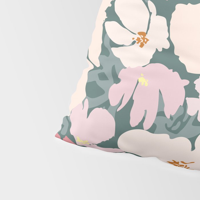 Peach and pink floral field pattern Pillow Sham Gallery Image 4