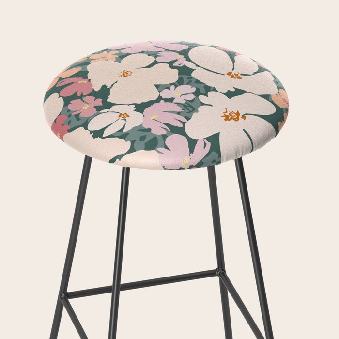 Peach and pink floral field pattern Stool Gallery Image 2