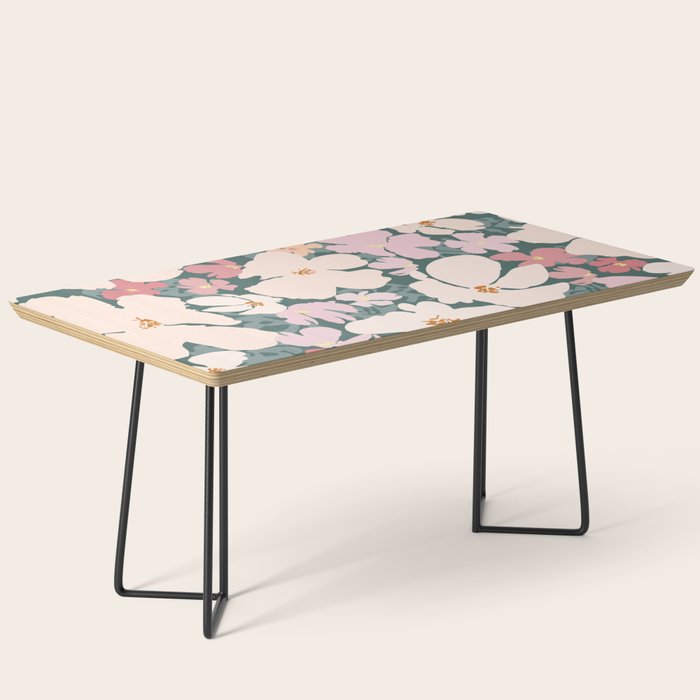 Peach and pink floral field pattern Coffee Table Gallery Image 1