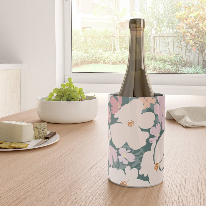 Peach and pink floral field pattern Wine Chiller Gallery Image 4