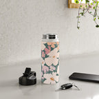 Peach and pink floral field pattern Water Bottle Gallery Image 4