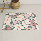 Peach and pink floral field pattern Rug Gallery Image 1