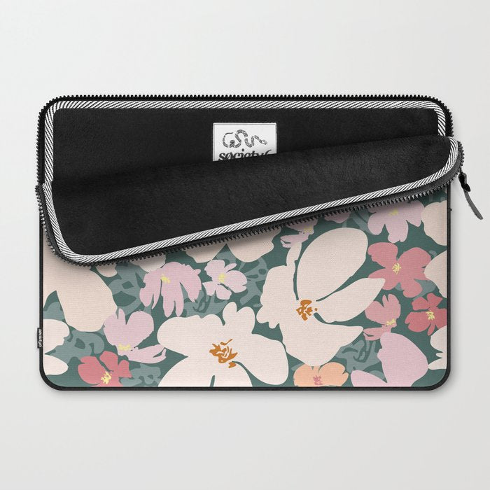 Peach and pink floral field pattern Laptop Sleeve Gallery Image 2