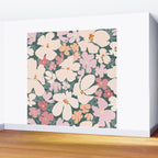 Peach and pink floral field pattern Wall Mural Gallery Image 2