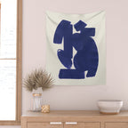 Abstract Paint Form 1 - Dark Blue Wall Tapestry Gallery Image 2