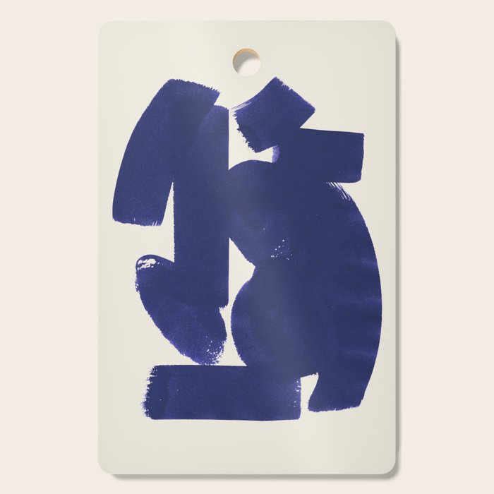 Abstract Paint Form 1 - Dark Blue Cutting Board Gallery Image 1