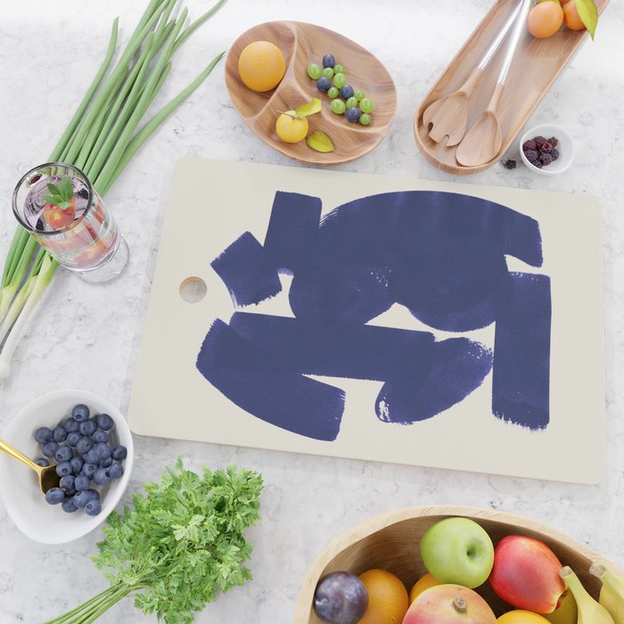Abstract Paint Form 1 - Dark Blue Cutting Board Gallery Image 2