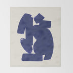 Abstract Paint Form 1 - Dark Blue Throw Blanket Gallery Image 2