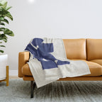Abstract Paint Form 1 - Dark Blue Throw Blanket Gallery Image 1